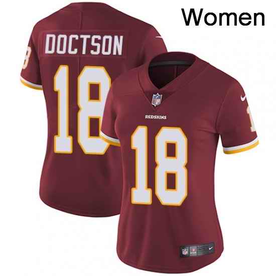 Womens Nike Washington Redskins 18 Josh Doctson Burgundy Red Team Color Vapor Untouchable Limited Player NFL Jersey